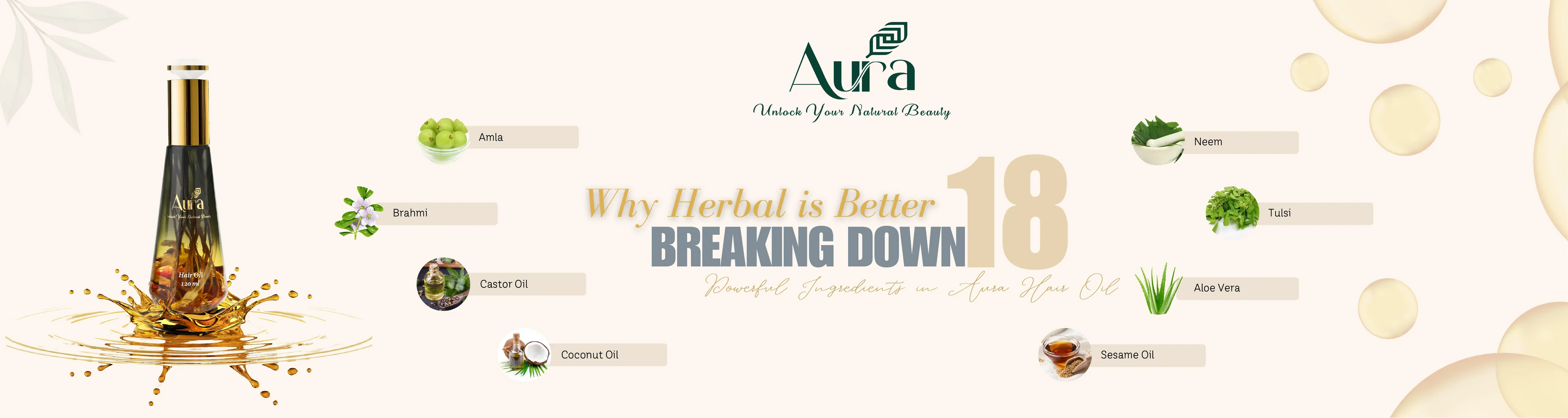 What Makes Herbal Better? Breaking Down 18 Powerful Ingredients in Aura Hair Oil