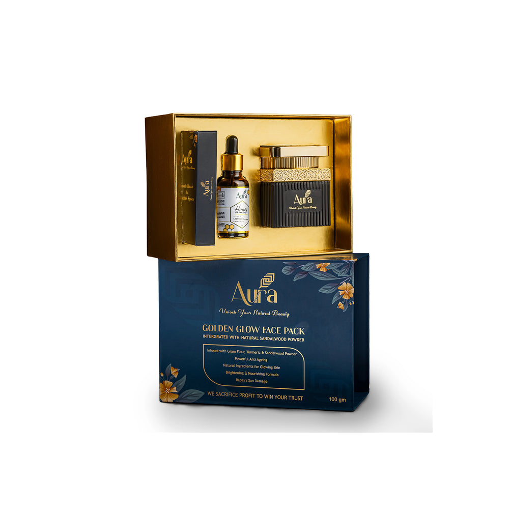 Aura Gold Glow Face Pack – Instant Radiance & Skin Brightening Formula