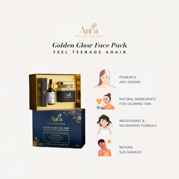 Aura Gold Glow Face Pack – Instant Radiance & Skin Brightening Formula