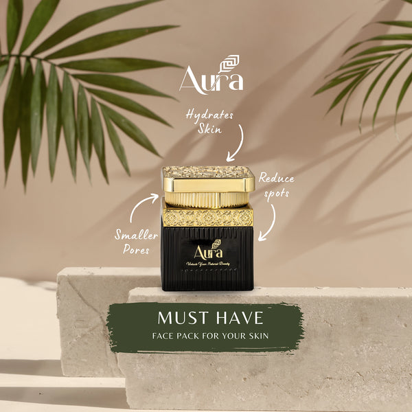 Aura Gold Glow Face Pack – Instant Radiance & Skin Brightening Formula